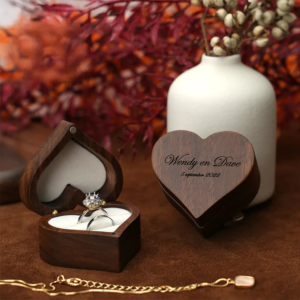 A heart shaped box to store a ring