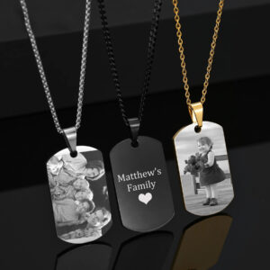 Dog tag with family pictures